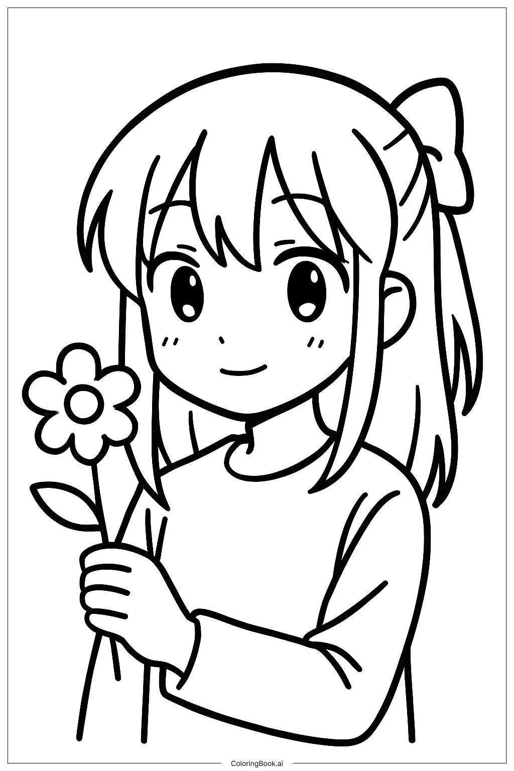 花朵少女著色頁