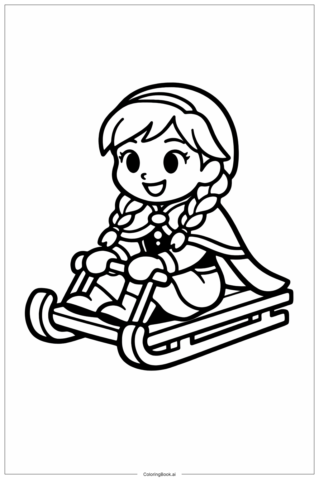 Anna Frozen Cưỡi Xe Trượt Tuyết