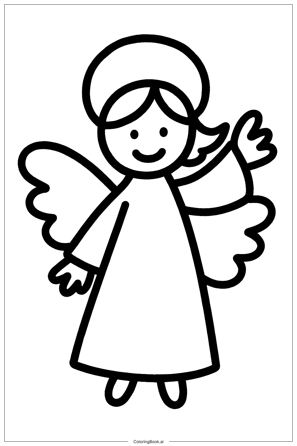 Trang tô màu Thiên Thần Truyền Tin với Vòng Hà Quang