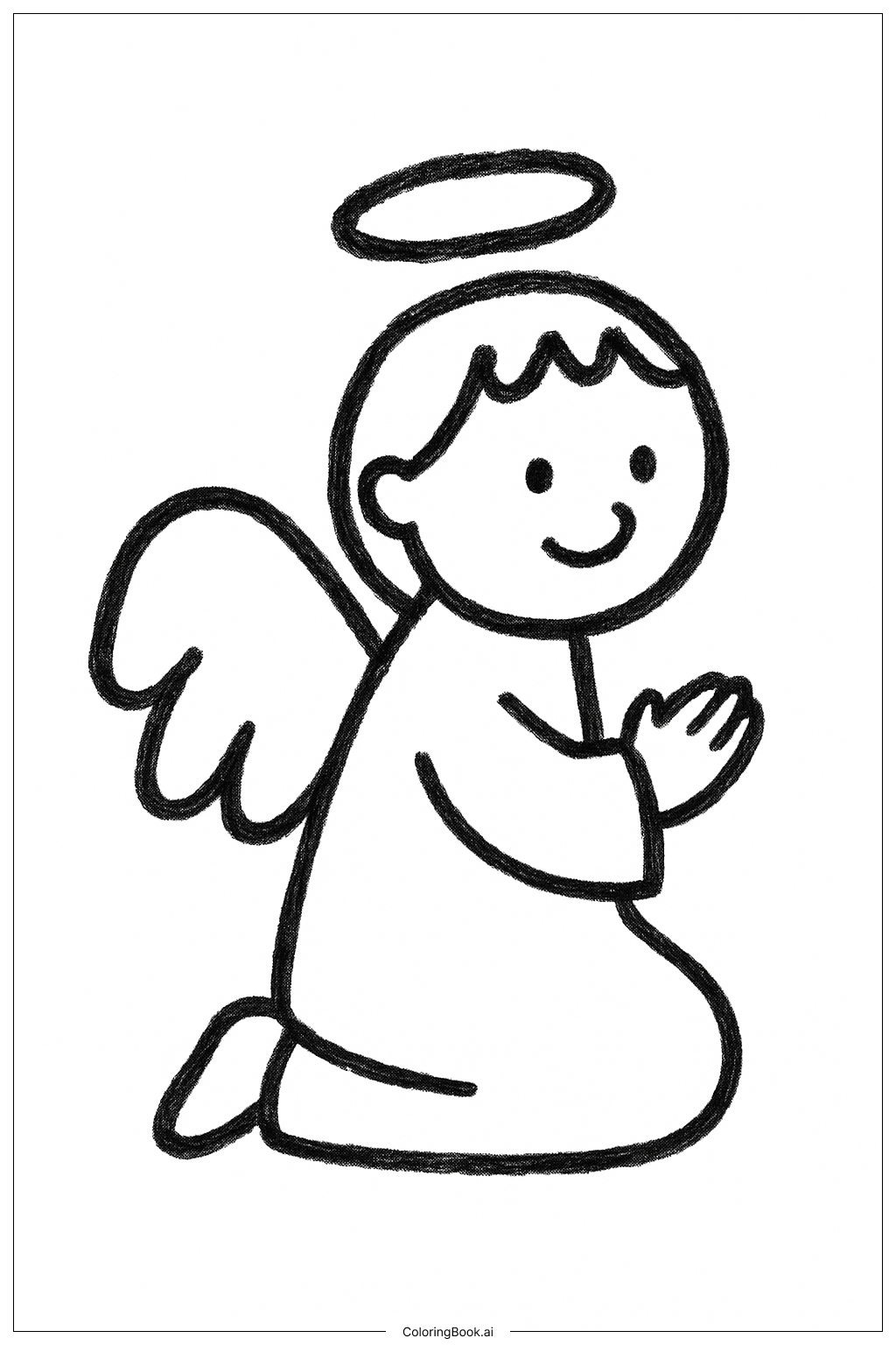 Trang tô màu Thiên Thần Loan Báo Quỳ Gối