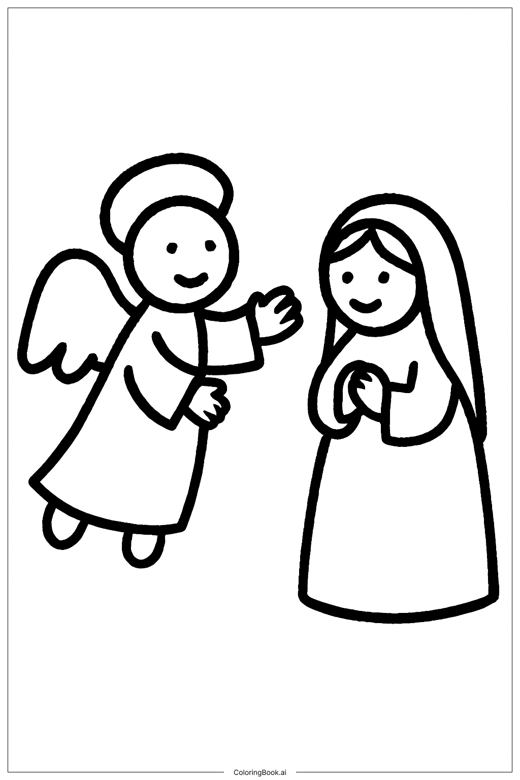 Trang tô màu Thiên Thần Truyền Tin Gặp Maria