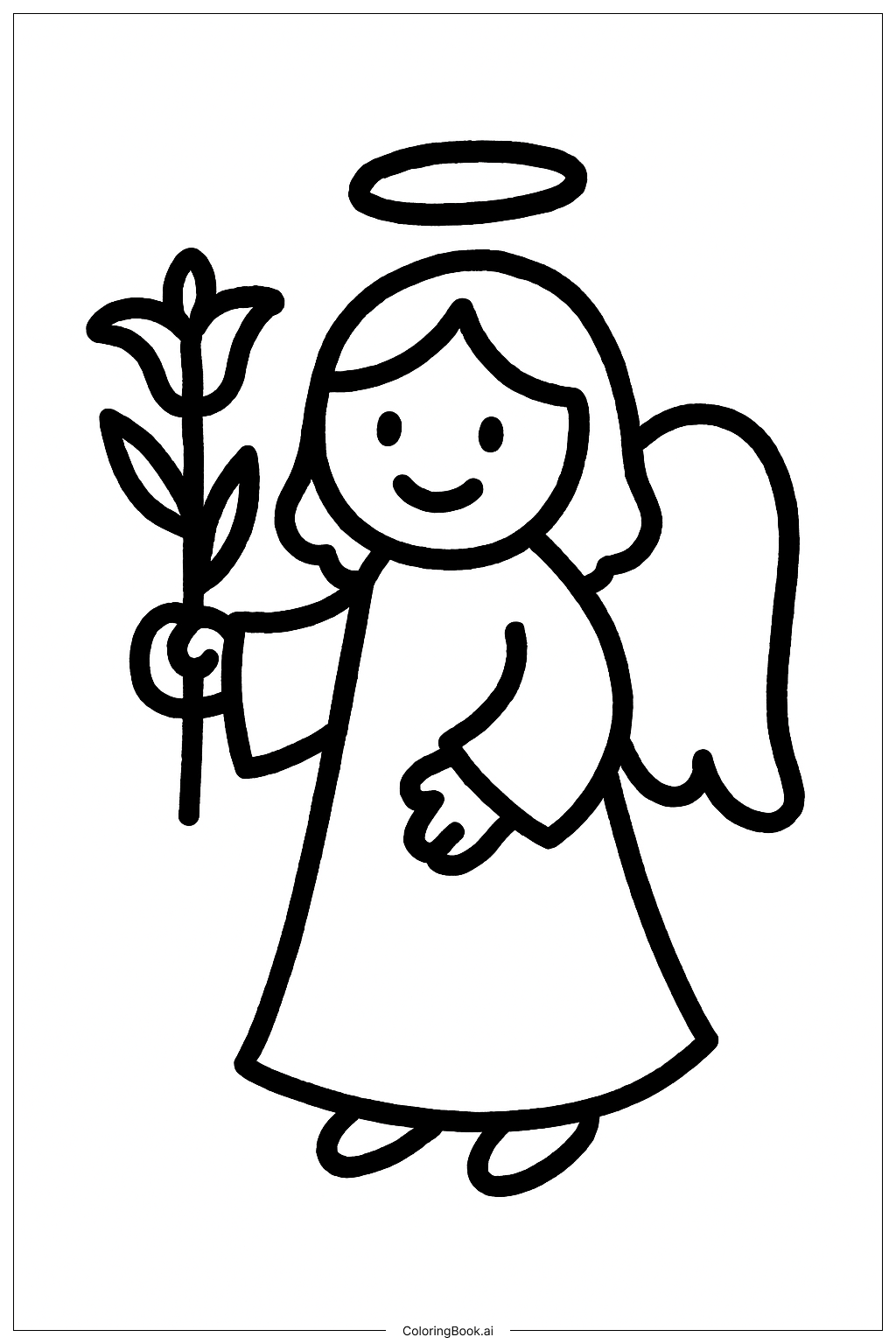 Trang tô màu Thiên Thần Truyền Tin Cầm Hoa Lily