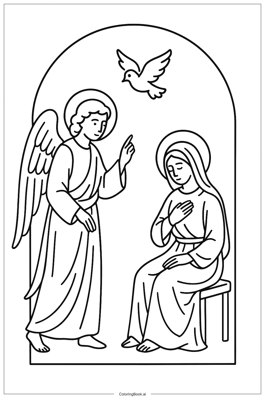  Trang tô màu Chim Bồ Câu Truyền Tin Phía Trên 