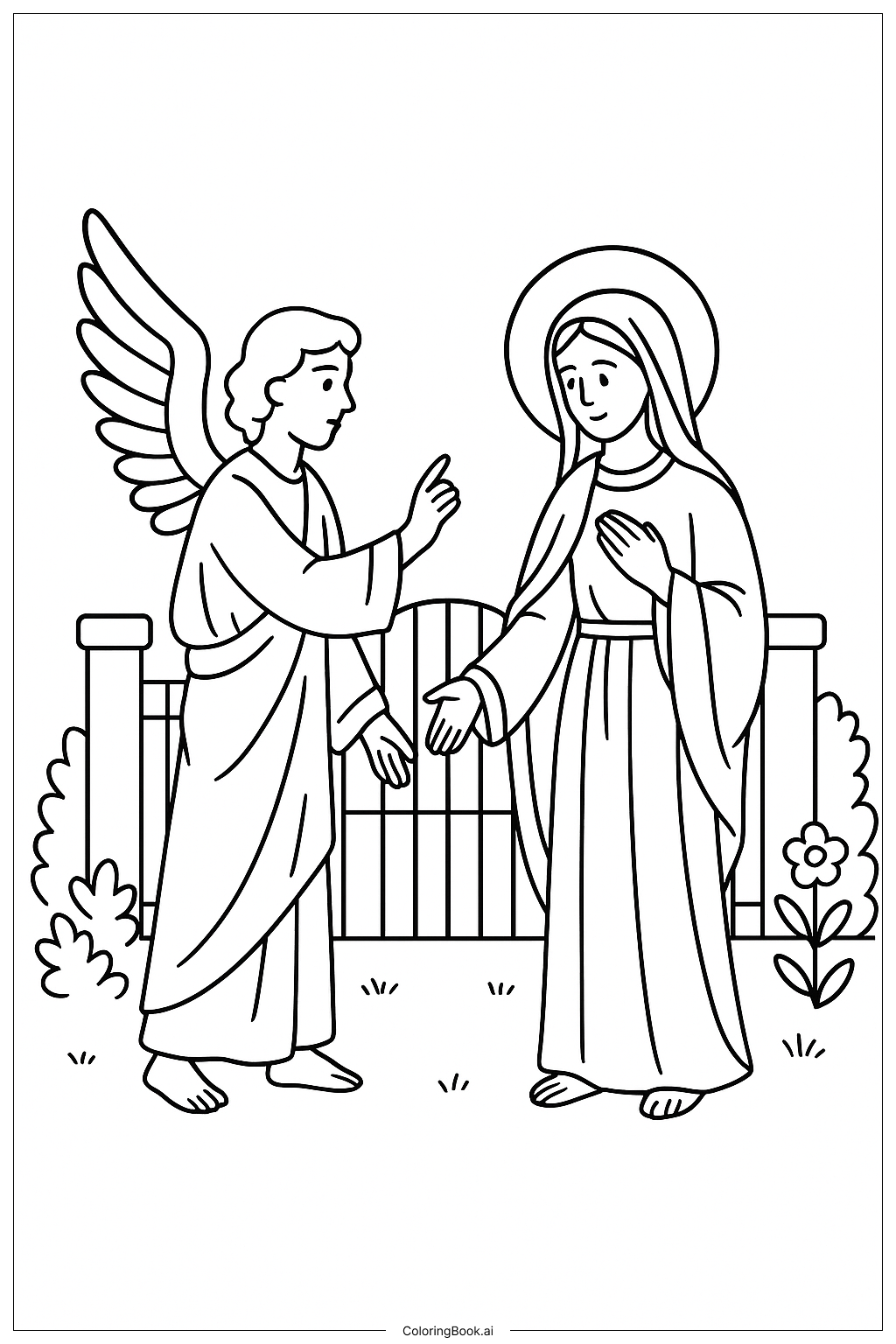  Página para colorir de Portão do Jardim da Anunciação 