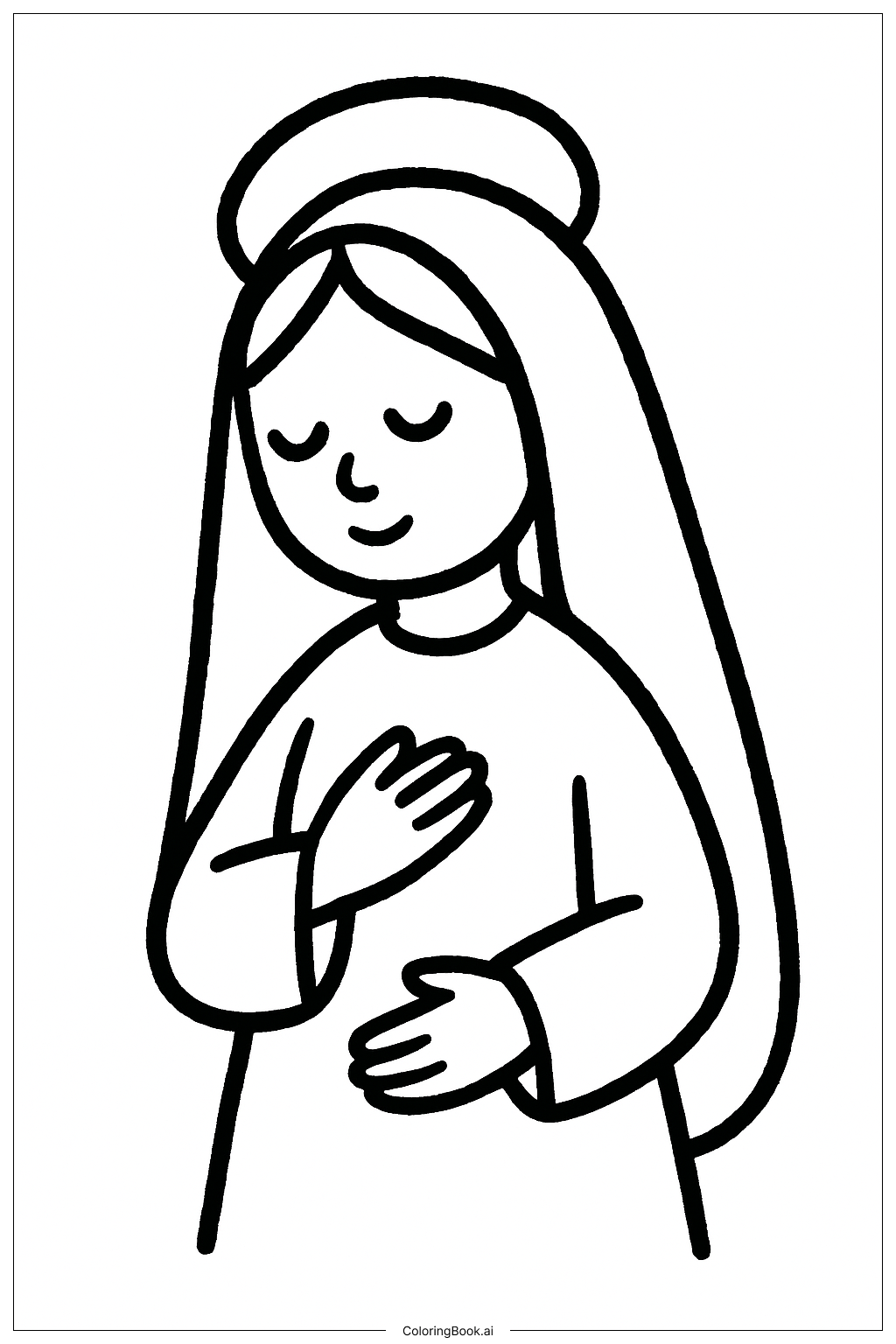  Página para colorir de Anunciação da Doce Maria 