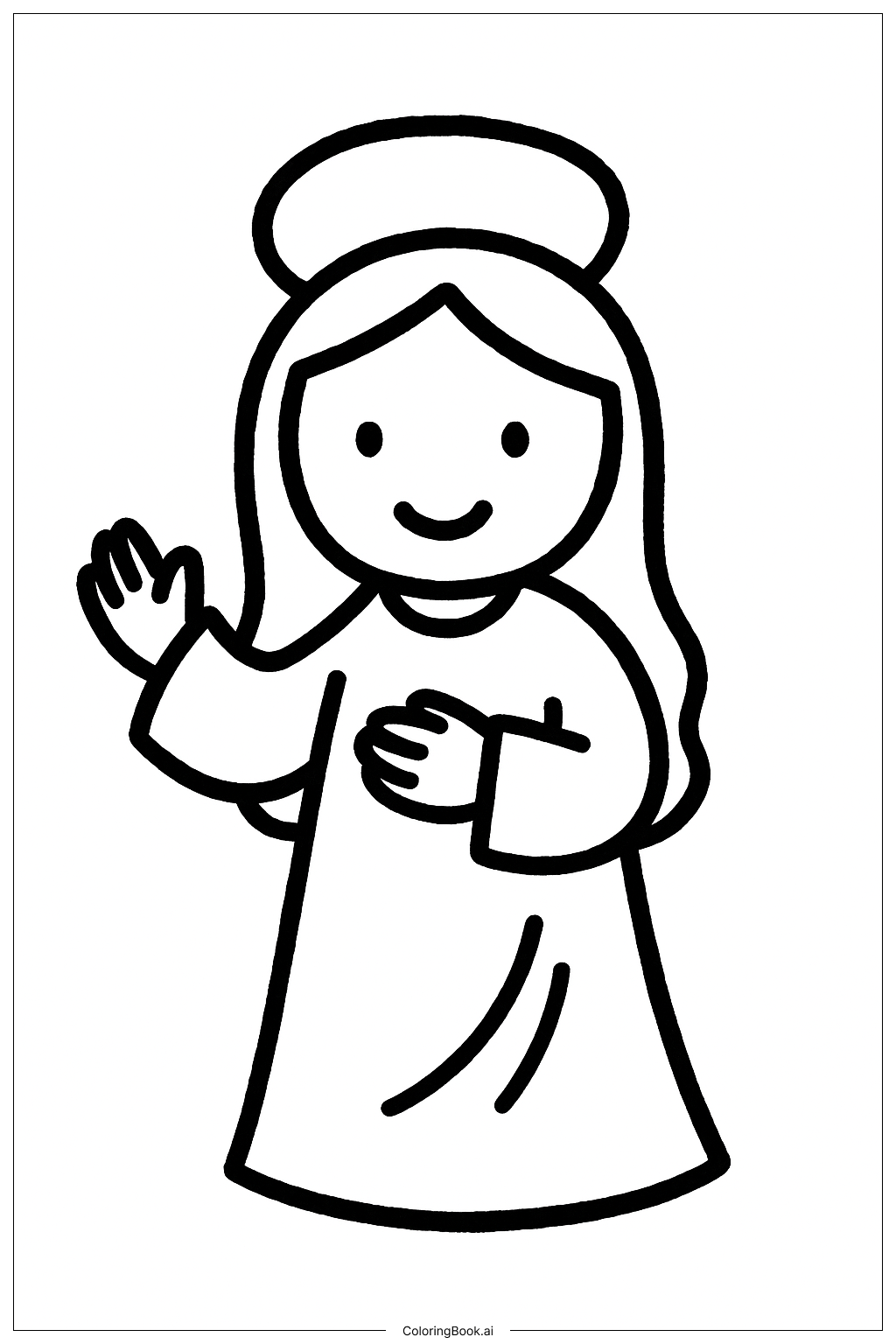  Página para colorir de Auréola de Maria na Anunciação 