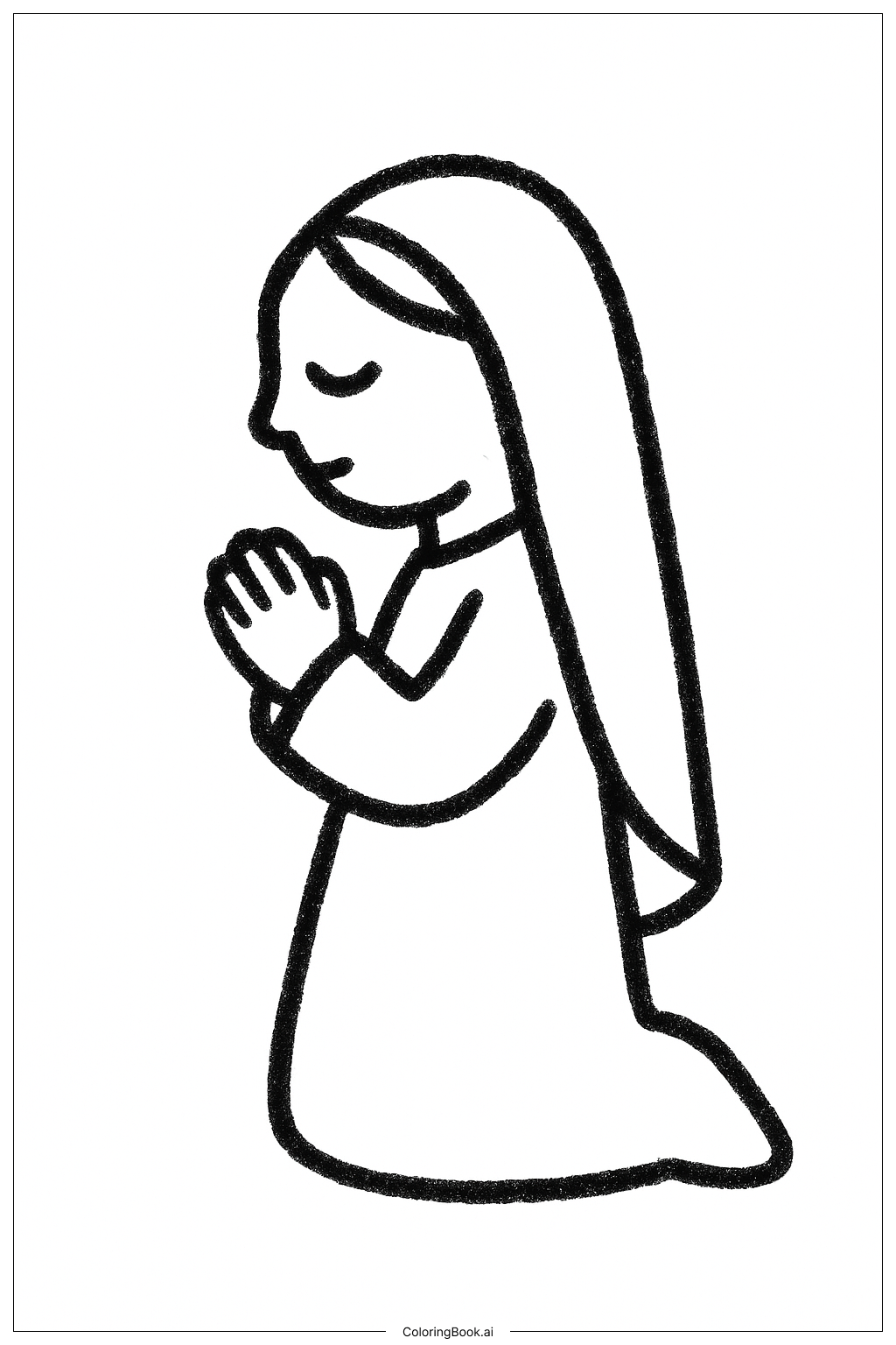 Trang tô màu Maria truyền tin cầu nguyện