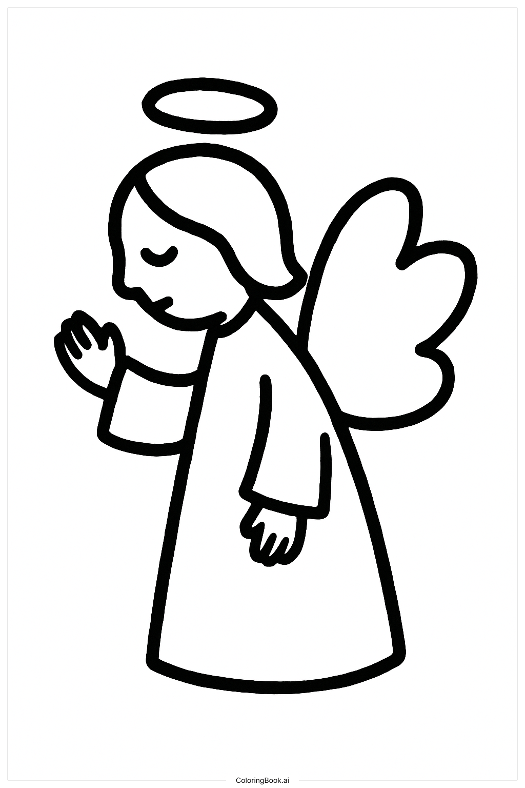  Página para colorir de Anunciação Asas Simples 