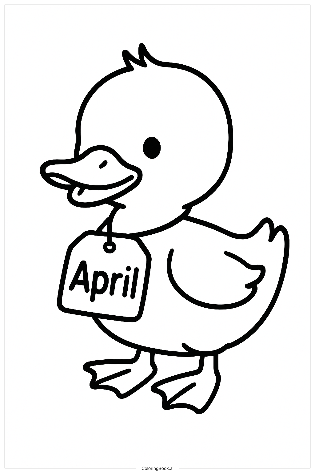  Página para colorear de Pato Bebé de Abril 