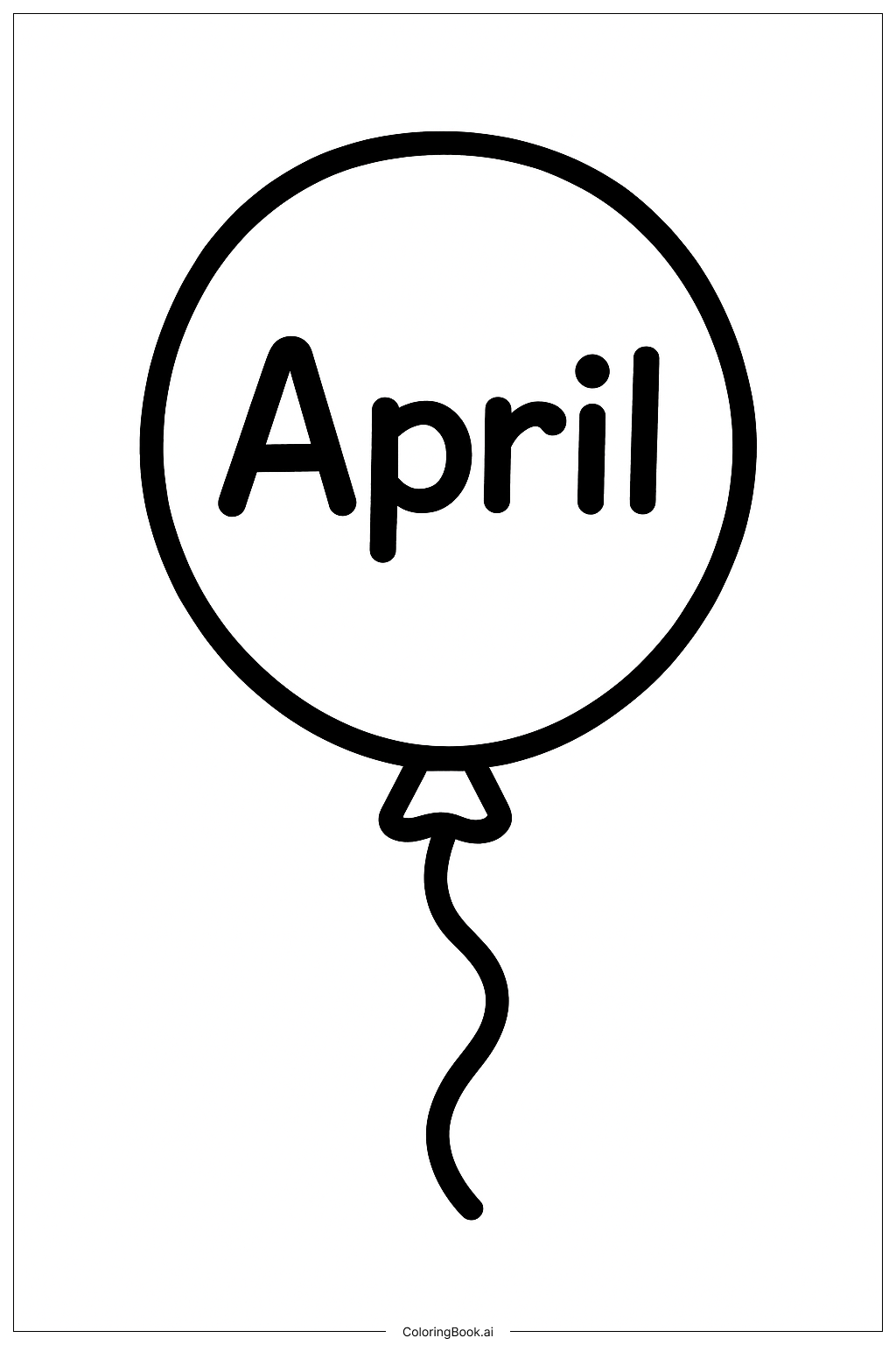  Página para colorear de Globo de abril 