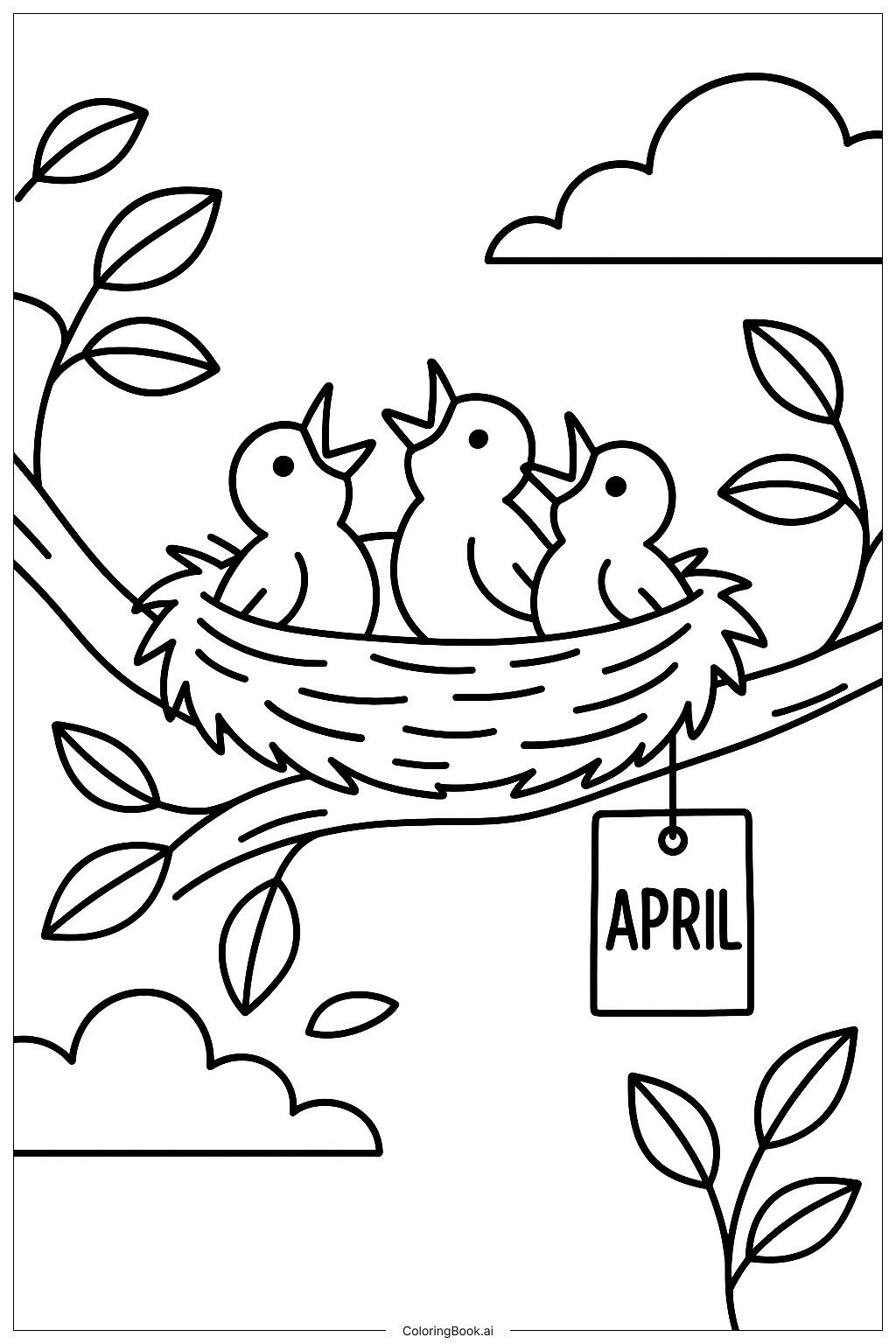 Nido de pájaros de abril