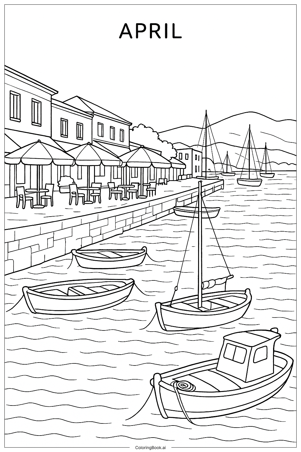 Barcos en el Puerto en Abril con Lluvia