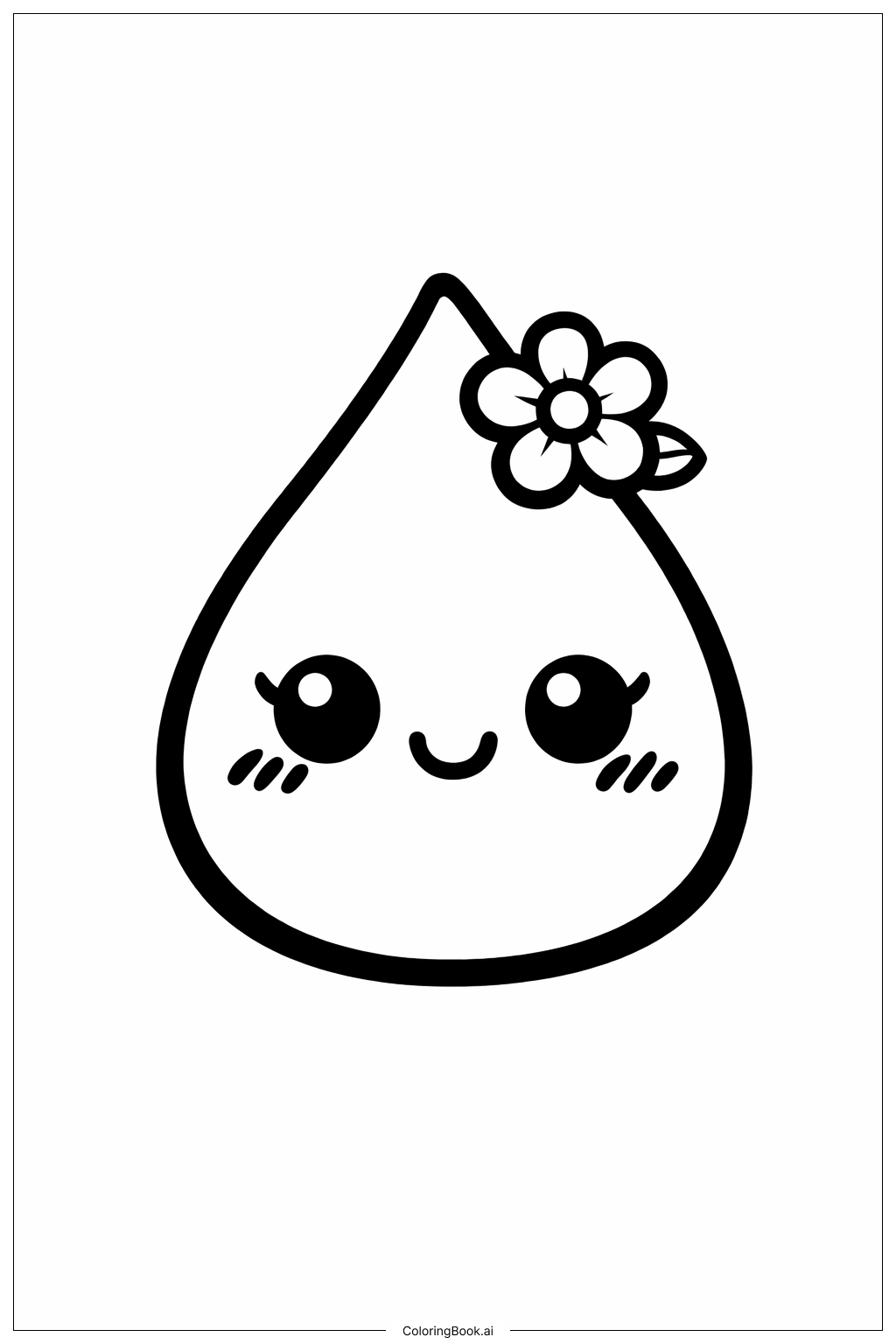  四月阵雨带来五月花 快乐小水滴填色页 