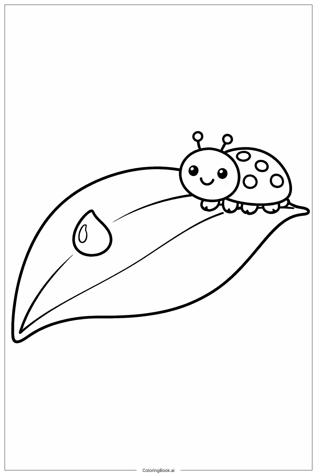  Página para colorir de Chuva de Abril Traz Flores de Maio Joaninha na Pétala 