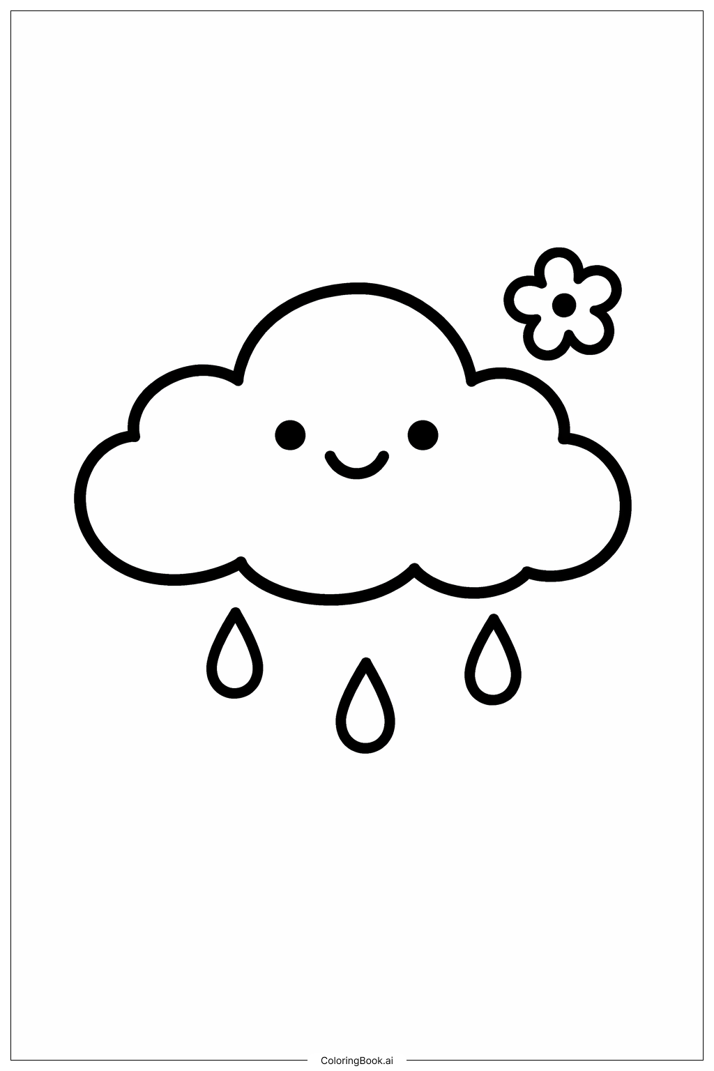  四月春雨五月花 小云朵填色页 