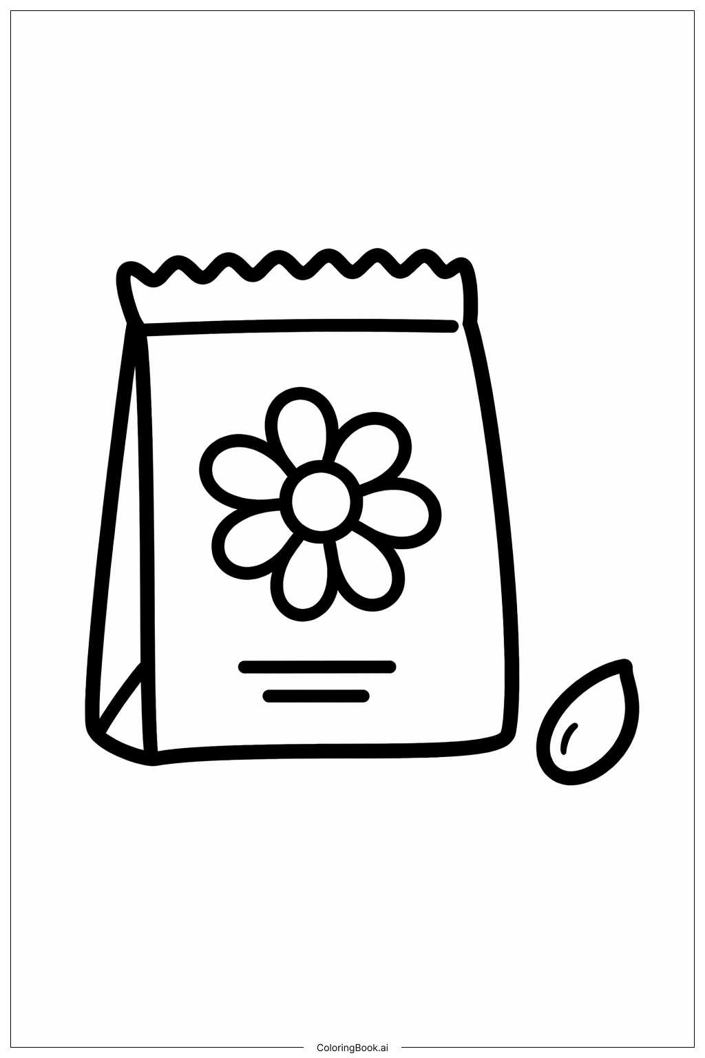  四月阵雨带来五月花种子包填色页 