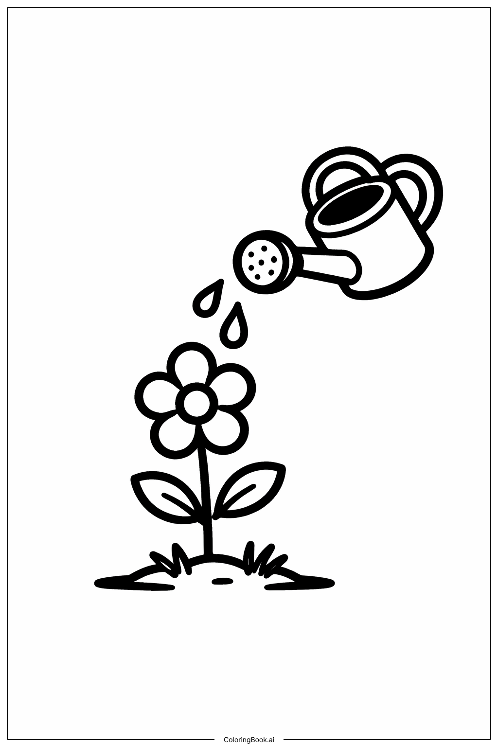  Página para colorir de Pancadas de Abril Trazem Flores de Maio Regador Pequeno 