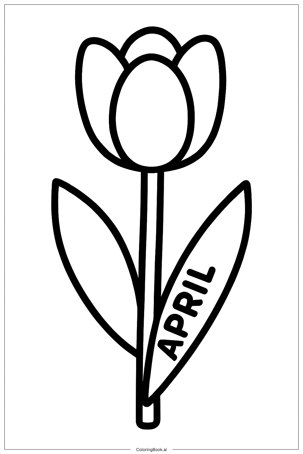  Página para colorear de Tulipán de Abril 