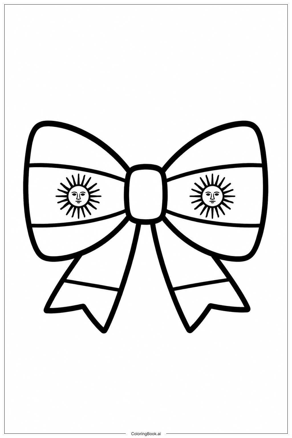Page de coloriage Nœud du Drapeau de l'Argentine