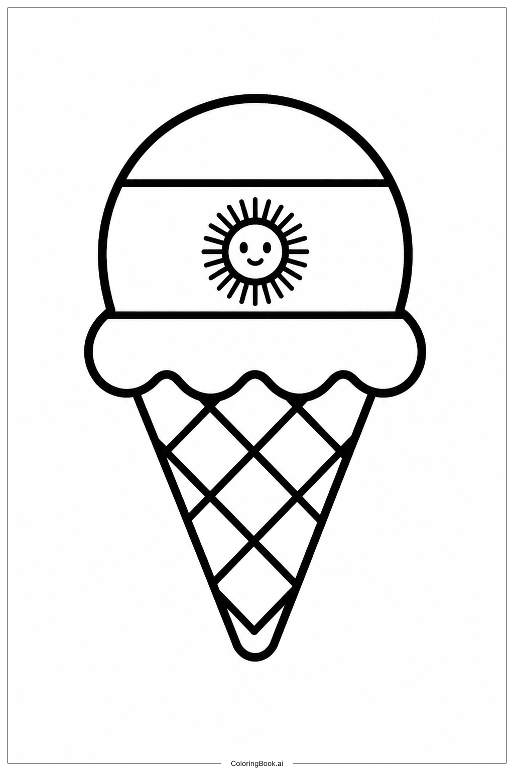 Page de coloriage Glace au Drapeau de l'Argentine