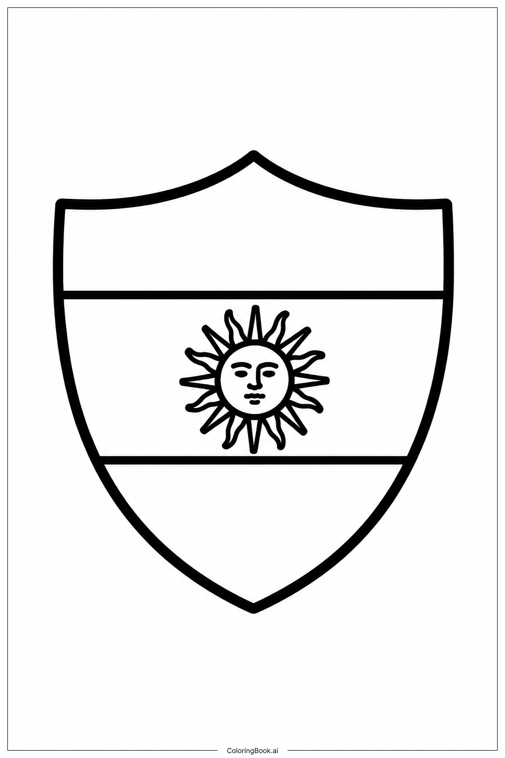 Page de coloriage Écu du drapeau argentin