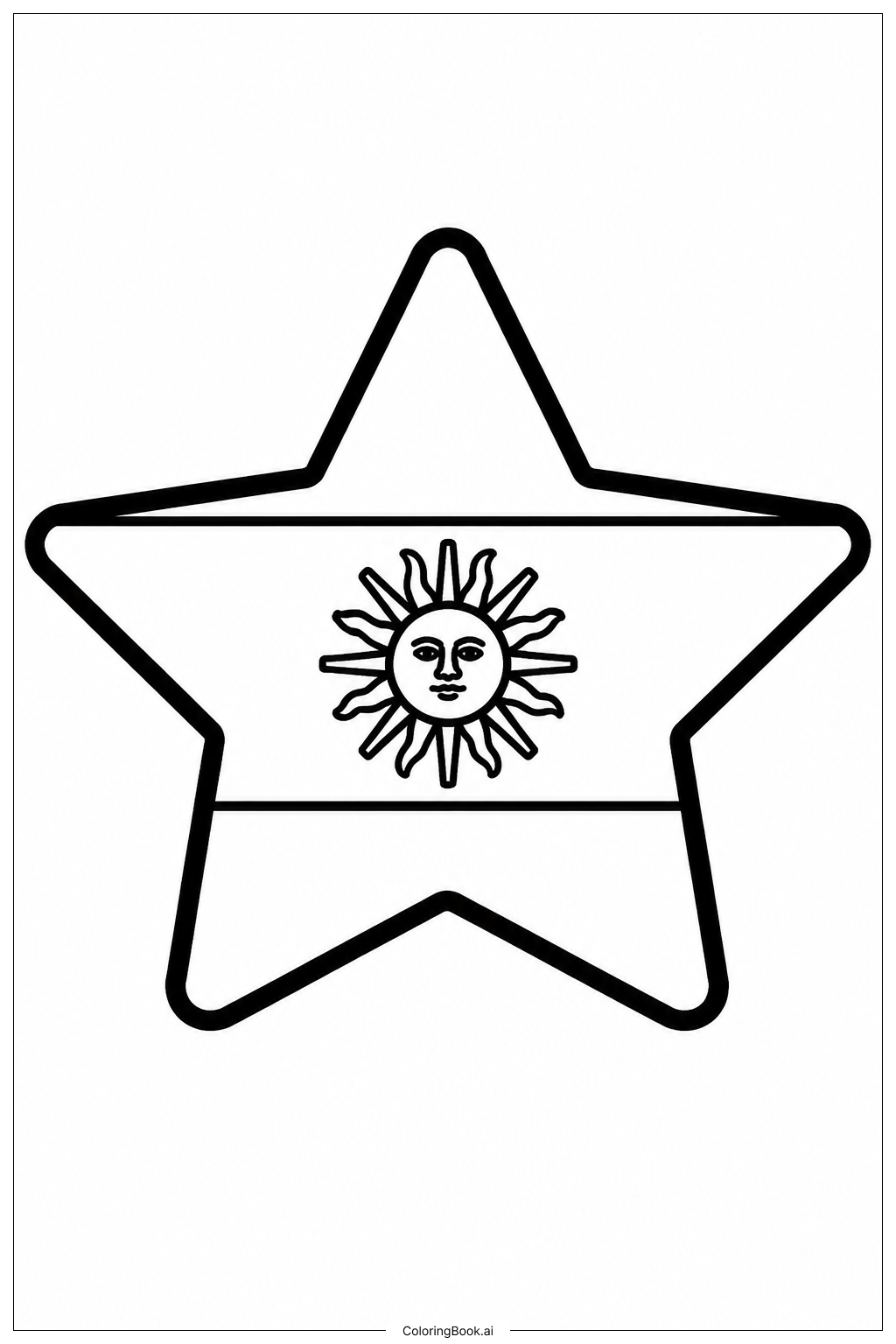 Page de coloriage Étoile du Drapeau Argentin