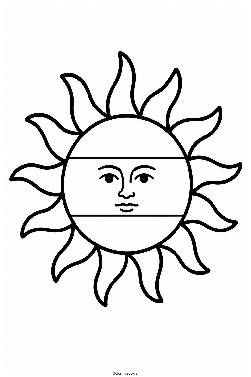 Page de coloriage Drapeau de l'Argentine avec le Soleil