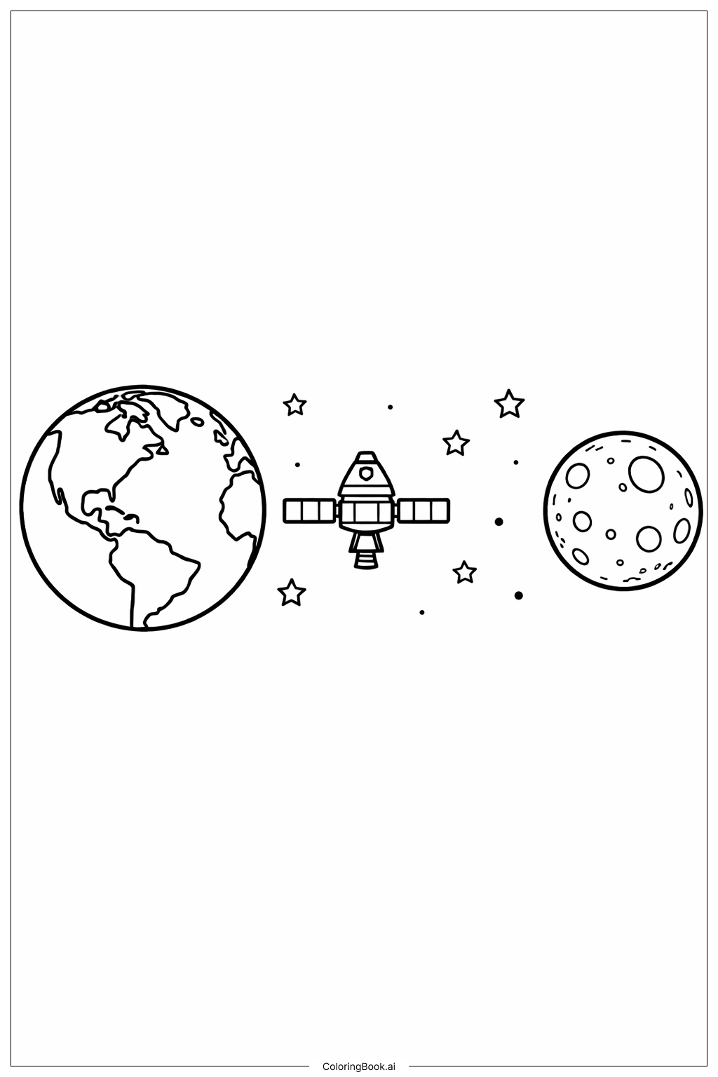  阿尔忒弥斯二号地球与月球组合填色页 