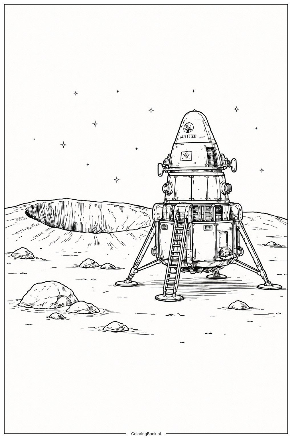  阿耳忒弥斯二号着陆器近陨石坑填色页 