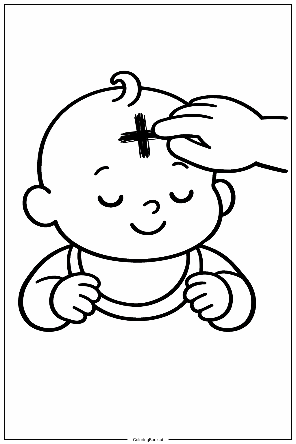  圣灰星期三婴儿接受祝福填色页 