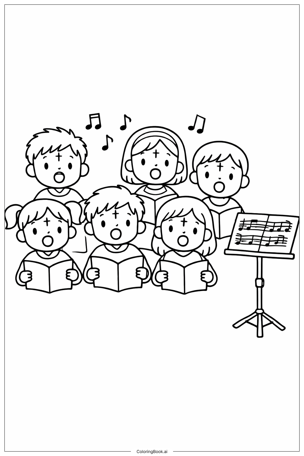  圣灰星期三合唱团的孩子们填色页 