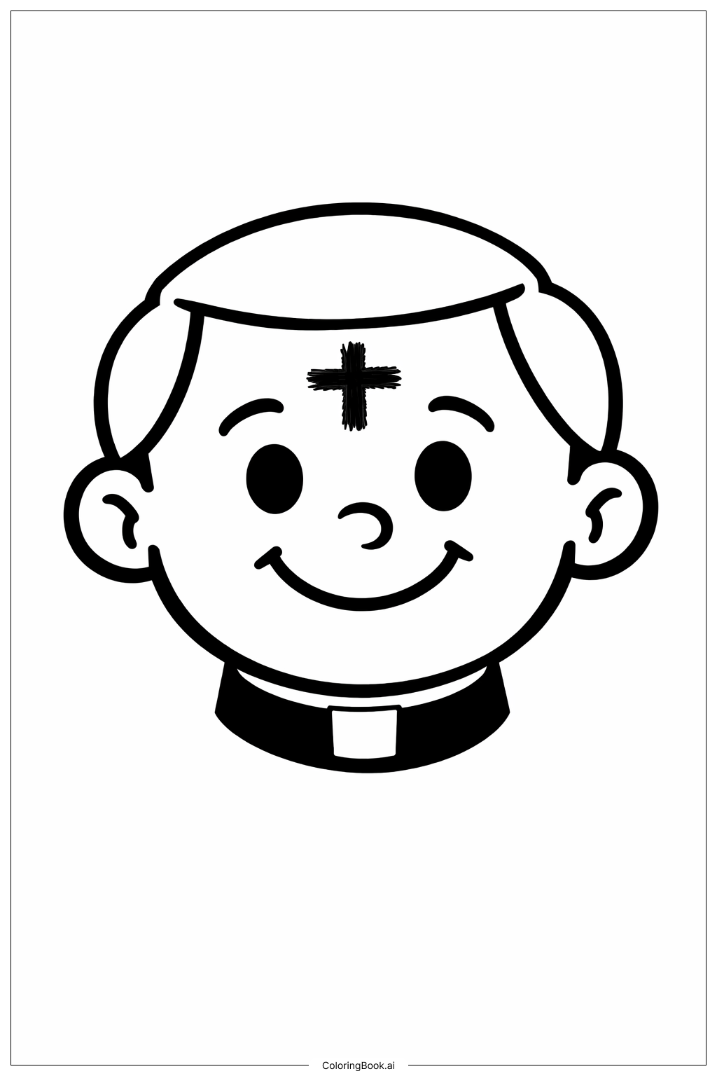 友善的圣灰星期三牧师脸填色页 