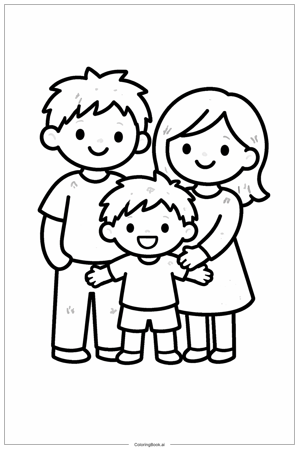  圣灰星期三幸福的家庭时刻填色页 