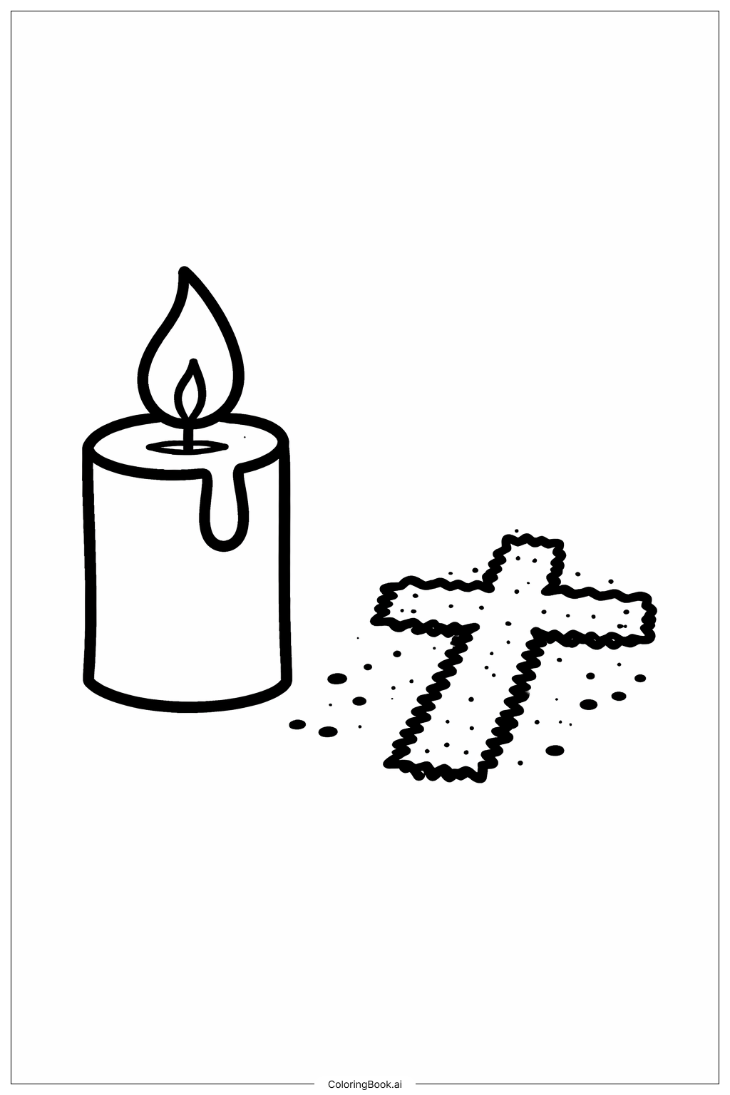  圣灰星期三的小蜡烛填色页 