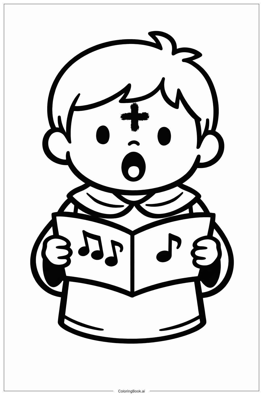  圣灰星期三小唱诗班歌手填色页 