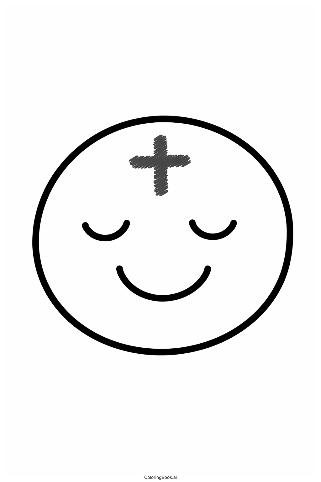  平安的圣灰星期三面孔填色页 