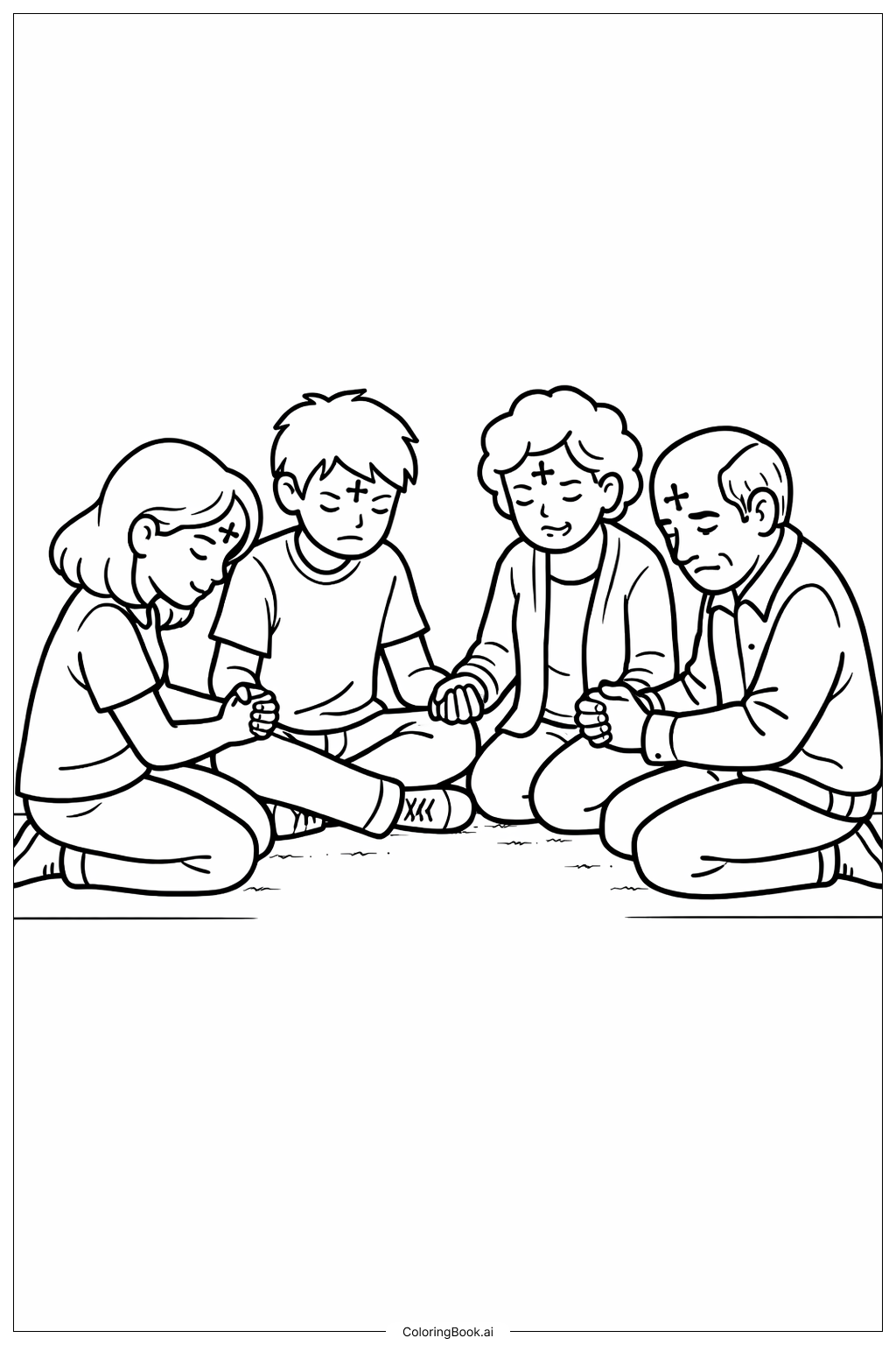 圣灰星期三人们围坐祈祷