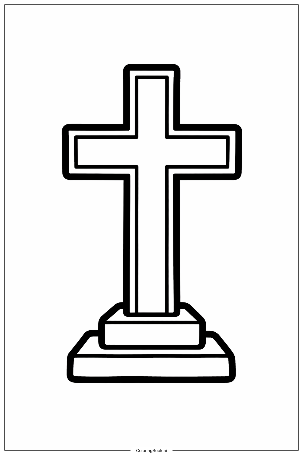  圣灰星期三简易祭坛十字架填色页 
