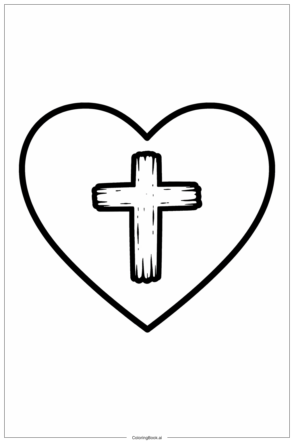  圣灰星期三简单的四旬期之心填色页 