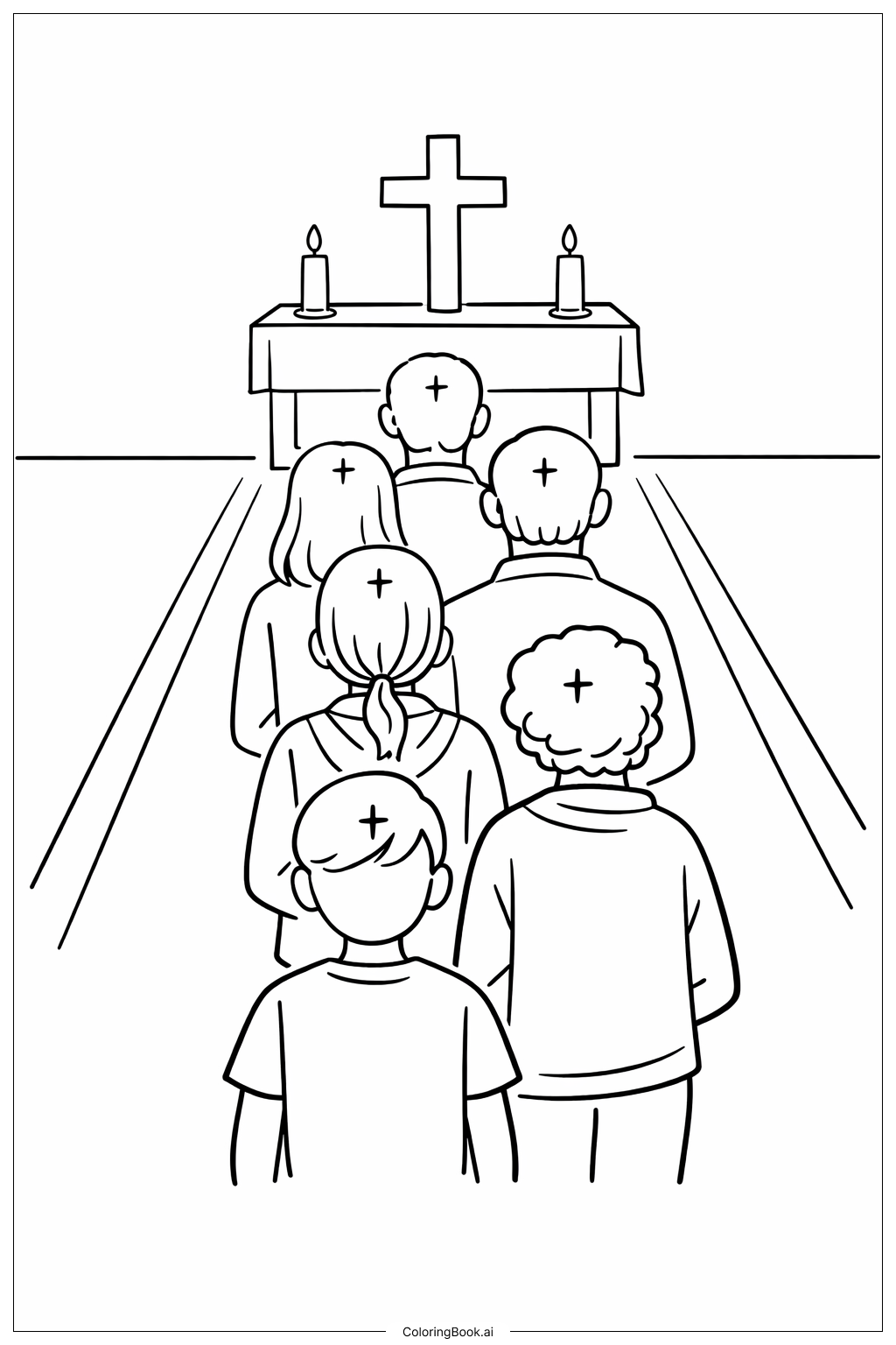 Aschermittwoch Einfache Prozession zum Altar
