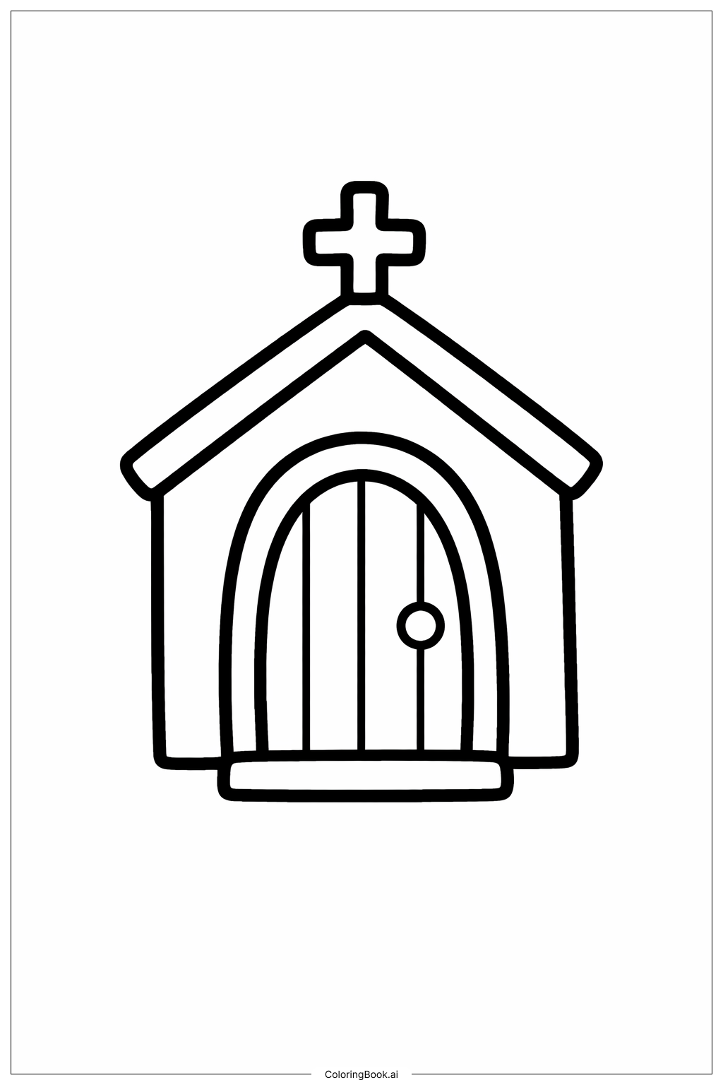  圣灰星期三小教堂门填色页 