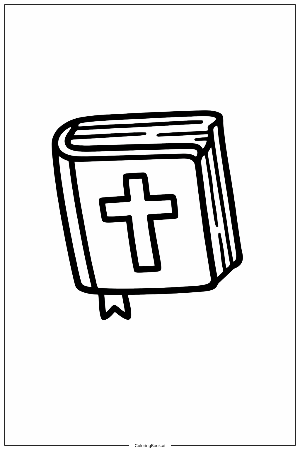  灰星期三迷你圣经与十字架填色页 