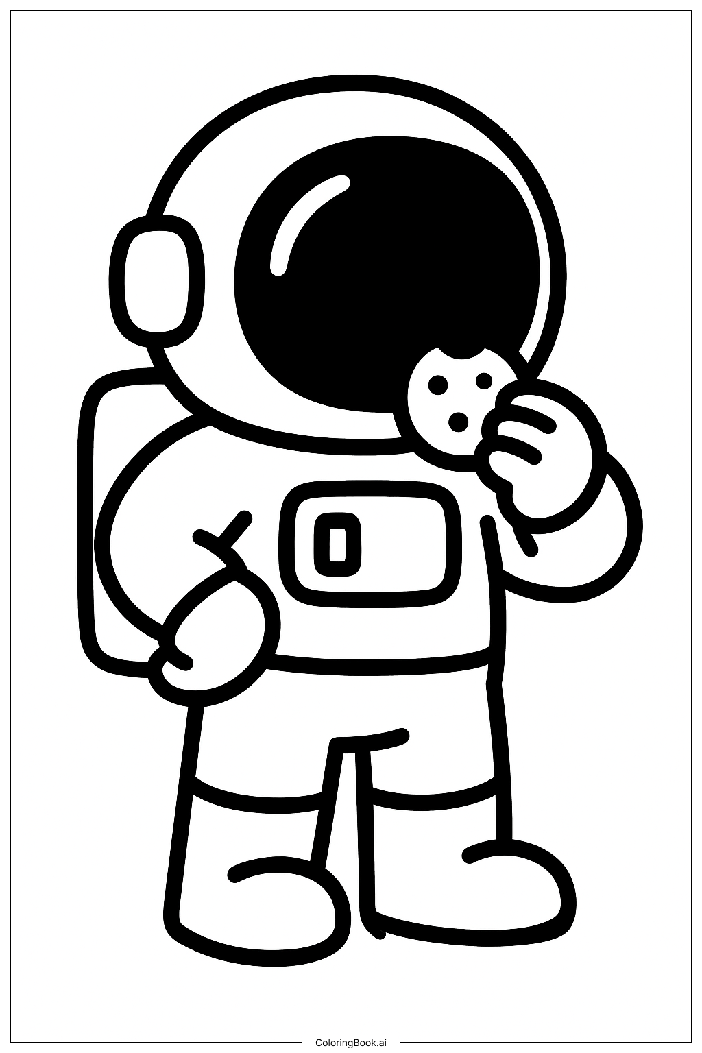  太空人吃點心著色頁 