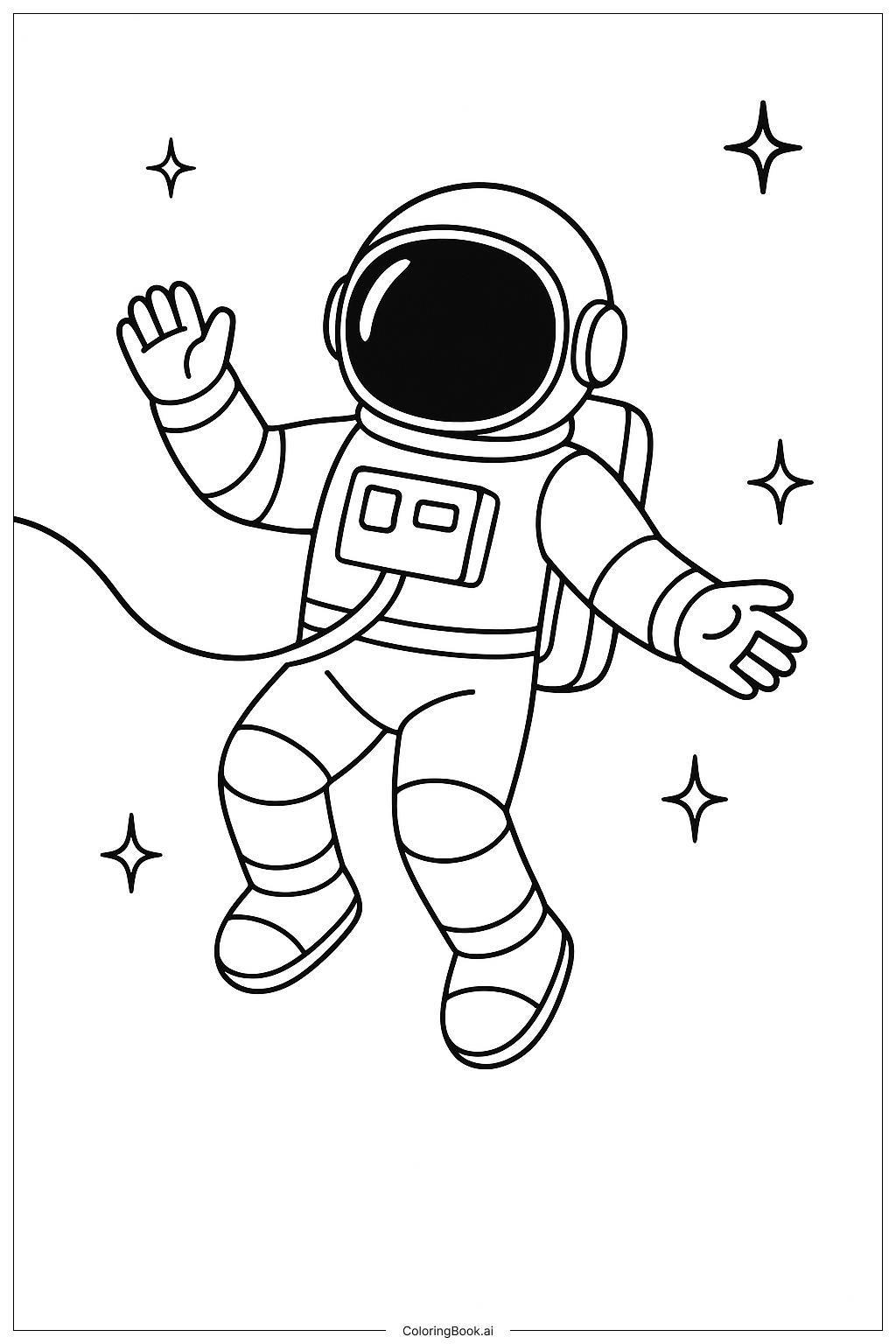  Astronaut In Spacewalk Coloring Page 