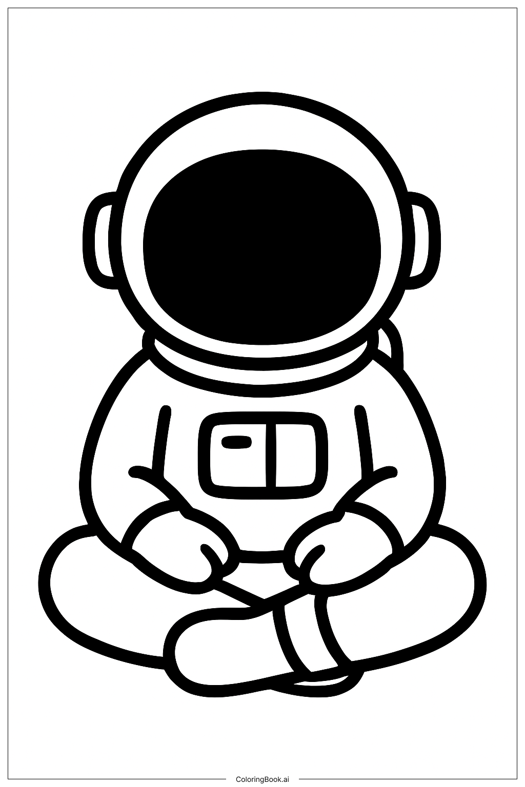  Page de coloriage Astronaute assis 