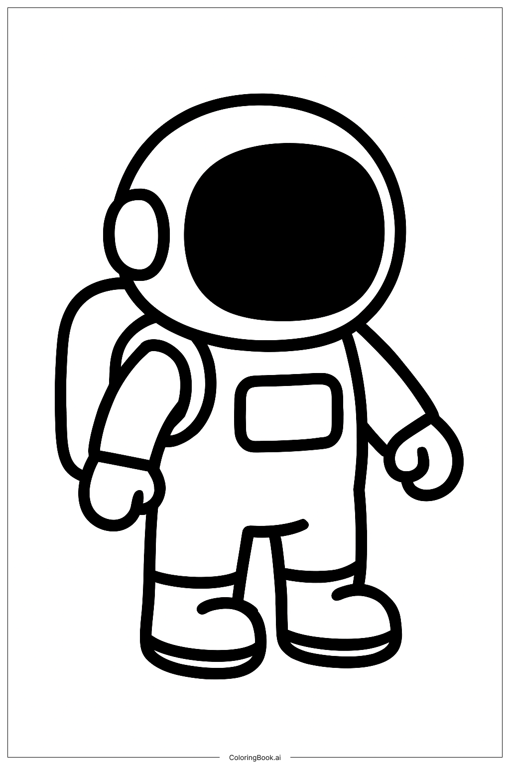  背著背包的太空人著色頁 