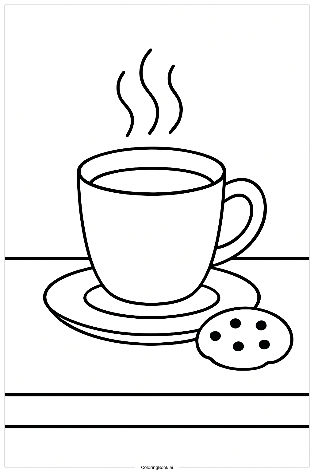  秋のホットドリンクの塗り絵ページ 