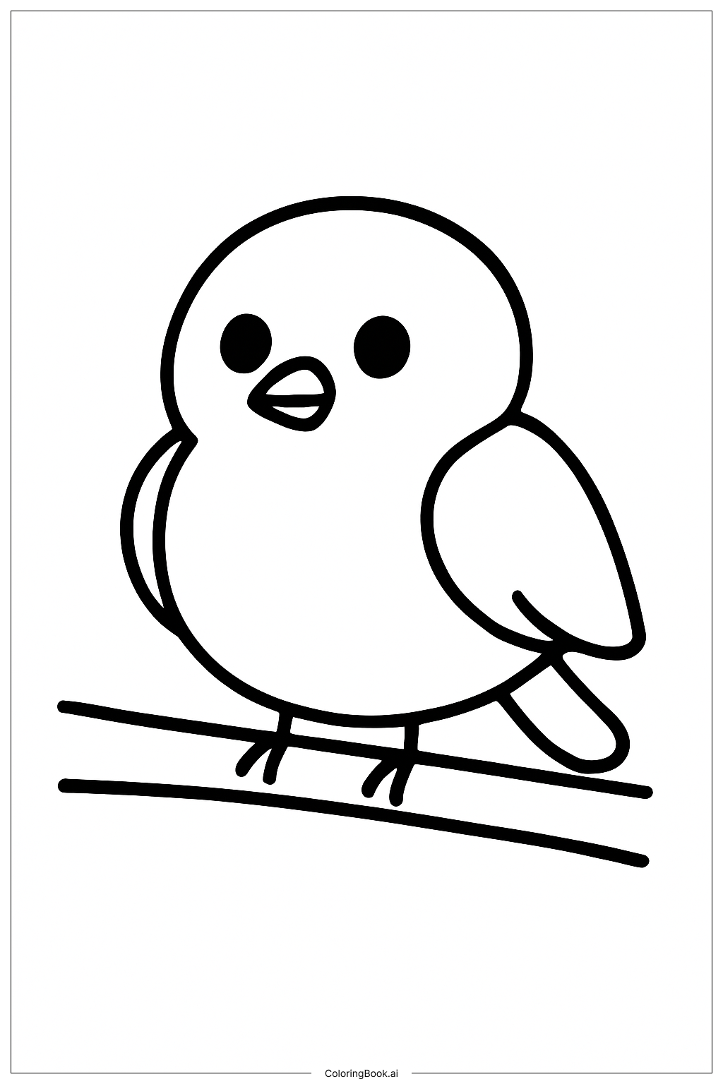  秋の小さな鳥の塗り絵ページ 