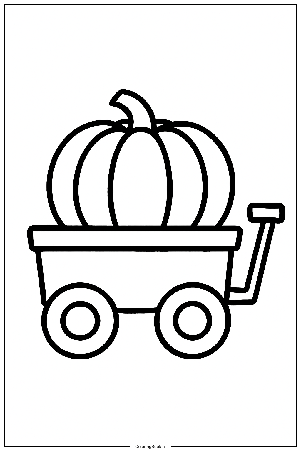  秋のかぼちゃワゴンの塗り絵ページ 