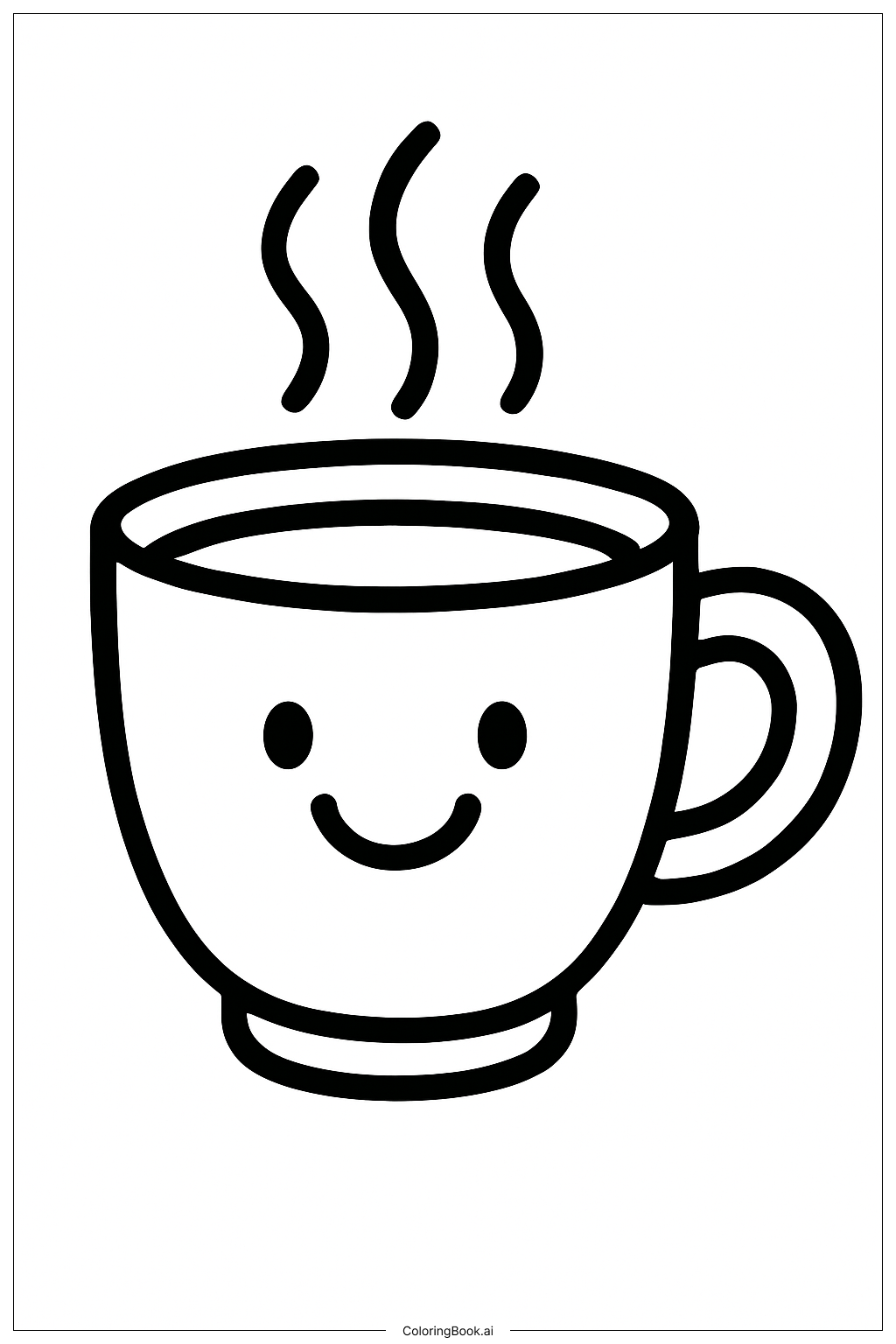  秋の温かいマグカップの塗り絵ページ 